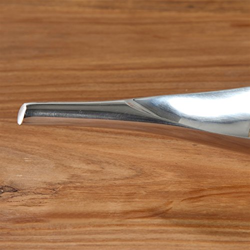 DEKO SCHALE „LONG LEAF“ Tischdeko Aluminium 60 cm silber von Xtradefactory - 3