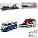 Produktbild Schuco Volkwagen T1 Kasten Blau Transporter Samba Bully Bus 1950-1967 mit Anhänger Porsche Diesel Junior Traktor H0 1/87 Modell Auto Modell Auto