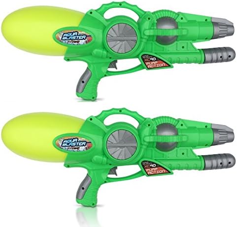 Set of 2 Aqua Blaster Extreme Water Guns Large - Green/Yellow