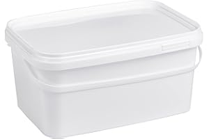 ‎NIPTER Nipter Eimer mit Deckel 3l, Eimer rechteckig, Plastikeimer weiß, lebensmittelecht, 9 Stück