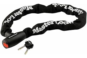 MASTER LOCK Chaîne Antivol Moto [Clé] [1 m chaîne] 8291EURDPS - Idéal pour les Motos et Scooters, Noir