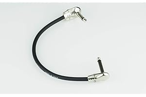 MPE AUDIO MPE - Cavo patch per strumenti e pedali effetto 50cm assemblato con due Jack mono ultra piatti ad angolo 90° pipa D. 6,3mm mod: G16-50cm