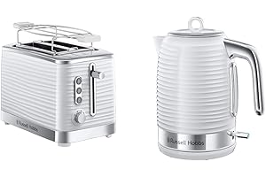 Russell Hobbs Set Petit Déjeuner Bouilloire et Grille-Pain Toaster XL Inspire - 24360-70 et 24370-56