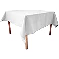 Weavric Rectangle Tablecloth, 52x114 Inches 132x290cm, Washable White Polyester Tablecloth for Buffet Table, Kitchen, Dinner, Wedding