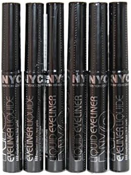 6 x NYC Liquid Metallic Eyeliners | Pearlized Black | Wholesale Job Lot