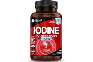 NEW LEAF PRODUCTS Iodine Tablets 100% RI - Vegan High Strength 180 Tablets Iodine Supplements, Natural Source of Iodine from Potassium Iodide, 6 Month Supply, GMO Free, Made in UK by New Leaf