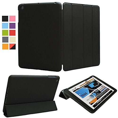 Khomo iPad Mini 1, 2, 3 Hülle Case Schwarze Schwarzes Gehäuse mit doppelten Schutz ultra dünn und leicht, Smart Cover - Dual Black