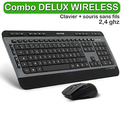 ADV Pack Clavier + Souris sans Fil RF Deluxe - AZERTY - Revêtement Soft Touch
