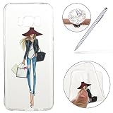 Samsung Galaxy S8 Plus Hülle Silikon,Galaxy S8 Plus Case,Galaxy S8 Plus Schutzhülle,Felfy Transparent Ultra Dünn Slim Soft Gel Silikon Handyhülle Schutzhülle TPU Clear Case Wassermelone Bananen Pony Flamingos Löwenzahn Traumfänger Farbe Muster Backcover Bumper Handytasche Anti Scratch Handyhülle Handycover Etui Tasche für Samsung Galaxy S8 Plus [Einkaufen Mädchen] + 1x Silver Stylus+ 1x Bling Dust Plug [Zufällige Farbe]