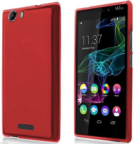 TBOC Pack  Funda de Gel TPU Roja   Protector Pantalla Vidrio Templado para Wiko Ridge 4G  Funda de Silicona Ultrafina y Flexible  Protector de Pantalla Resistente a Golpes  Ca  das y Ara  azos 