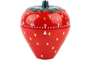LIYEEHAO Temporizador de cocina rojo, temporizador de cuerda mecánico, oficinas no tóxicas en forma de fresa para uso doméstico en salones