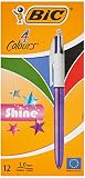 medium-point de bola retráctil pluma que escribe en 4 colores diferentes, lo que le permite para facilitar su trabajo con 4 divertidos colores brillantes barril