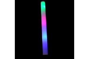 Glowtopia 18" LED Foam Stick - Light-up Baton in 6 Colours Premium Glow From 1 Pack, Multi (3 Colours RGB)