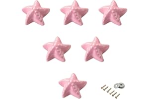 SEERAPHEE Grazioso pomello de cerámica para dormitorio infantil, manijas de cerámica para cajones, paquete de 6 piezas