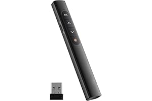 lumcov Telecommande Ordinateur Powerpoint,2.4GHz USB Télécommande Powerpoint Pointeur Sans Fil Presentation Cliqueur Zapette Powerpoint,pour Présentation,Enseignement,Bureau(A01)
