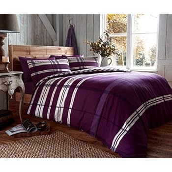 Portfolio Home Tartan Checked Reversable 100 Brushed Cotton Flannelette Pink Super King Soft Easy Care Bed Linen Bedding Duvet Cover Quilt Set With Pillow Cases - View #2