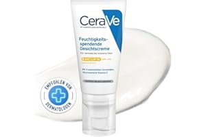 ‎CERAVE CeraVe Feuchtigkeitscreme für das Gesicht mit LSF 50, Creme für trockene bis sehr trockene Haut, Tagescreme mit Hyaluron und 3 essenziellen Ceramiden, 52 ml