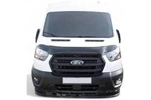 LUXELL EUROPE Gloss Black Bonnet Guard Protector Bug Stone Deflector Fits Ford Transit MK8 [2019 Onwards]