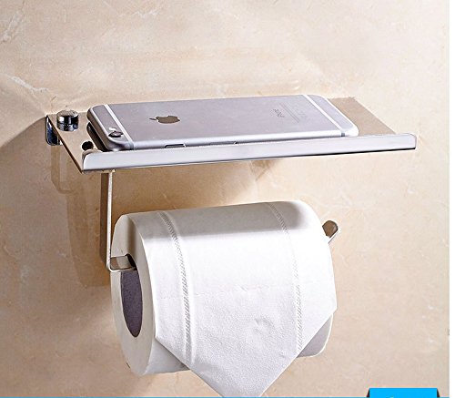 PUNICOK Toilettenpapierhalter, WC-Rollenhalter, Klopapierhalter aus robustem, hochwertigem Edelstahl matt – zur Wandmontage , 18 x 9 x 6.5 cm - 4