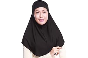 Ixkbiced Sciarpa da Donna a 2 Pezzi in Unita in Amira Jersey, Hijab Musulmano, in Morbido Cotone Elasticizzato con Cappuccio e Cappuccio
