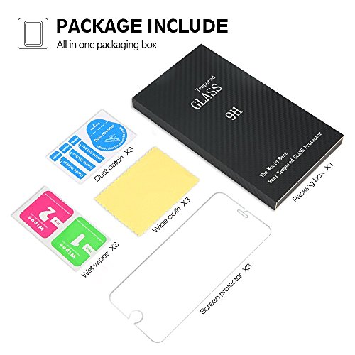  3-Unidades  Protector de Pantalla iPhone 8   7   6s   6  Vanzon    Cristal Vidrio Templado Premium Para Apple iPhone 8  iPhone 7   iPhone 6s   iPhone 6  9H Dureza  Alta Definicion 0 33mm   3D Touch Compatibles 