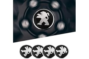 FUWUDI 4 Pcs Wheel Center Cap Sticker for Peugeot 206 307 308 3008 207 208 407 508 2008 5008 107 56mm, Wheel Trim Sticker, Badge Emblem Decal, Hub Caps Wheel Stickers, Stickers for Hub Caps