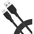 AirCase Tizum Usb To Micro 2A Fast Charging Cable For Android Phones, Laptops, Printers, Silver Plated Connectors, Data Sync & 2A Fast Charging Cable, 480Mbps Data Sync, 1M, (Black)