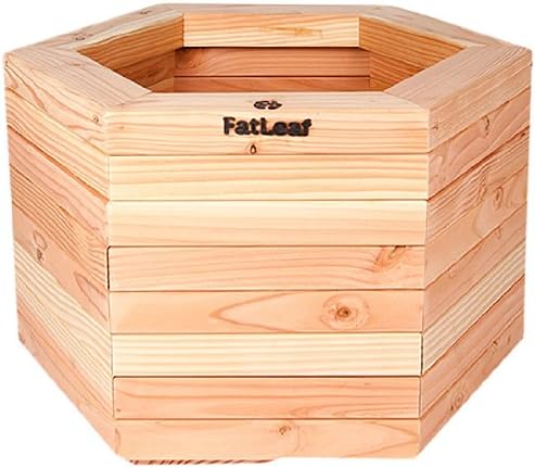 Medium Larch Hexagon Planter Length 59cm Width 52cm Height 35cm