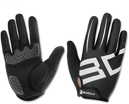 Gel Padded Full Finger Cycling Gloves for Men/Women Black / Red