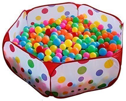 YIMAN™ Large Portable and Durable Hexagon Polka Dot Kids Playpen Ball Pit Indoor and Outdoor Easy Folding Play House Children Toy Play Tent for Kids (Polka Dot 150cm)