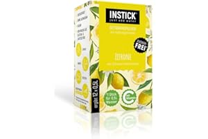 INSTICK JUST ADD WATER Instick Napój instant, bez cukru, o smaku cytryny, 12 saszetek, na 12 x 0,5 l, proszek do przygotowania napoju, wegański, niskokaloryczny, z witaminą C, aromatyzowany