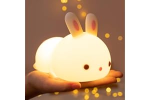 Veilleuse Enfant Veilleuse Bébé,16 Couleurs Lampe de Chevet Enfant Veilleuse BeBe,Kawaii Deco Chambre Lampe de Chevet Enfant,Lapin LED Veilleuse Enfant,Lampe LED Rechargeable,Idee Cadeau Fille BeBe