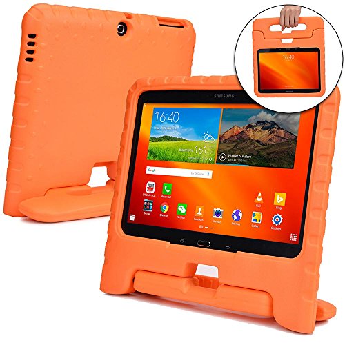 Funda Infantil Cooper Cases (TM) Dynamo para Samsung Galaxy Tab 4 10.1 & 3 10.1 en Naranja + Protector de Pantalla gratuito (Ligera, absorción de impactos, Espuma EVA segura para los niños, Asa incorporada, y soporte para visionado)