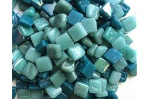 HOBBY ISLAND MOSAICS Craft Mosaic Tiles - 8mm - Glass Micro Mosaic - Teal Lake