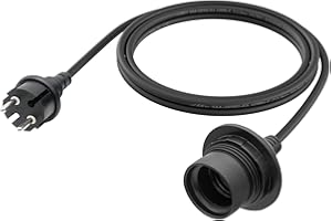 FIRMERST Portalampada impermeabile E27 con cavo esterno 2,5 m nero