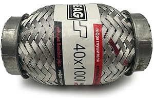 AET AUTOTEILE EAG Flexstück Flexrohr (40x100mm) Auspuffrohr - Interlock und Außen-Gewebe