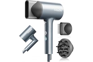 ‎FASZIN Faszin Haartrockner, 22 m/s schnelles Trocknen, leichter Föhn mit 12 Trocknungsmodi, 100 Millionen Ionen für gesünderes Haar, Reise-Fön mit Diffusor, geeignet für Damen und Herren - Silber