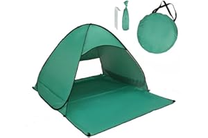 JU SHUN Pop Up Tienda de Playa para 1-3 Personas Anti-UV Protección Solar UPF 50+ Tienda de Playa Portátil para Playa,Jardín, Camping, Viajes, Pesca, Picnic y Deportes al Aire Libre(Verde)