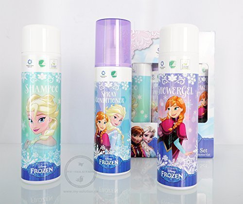Disney Die Eiskönigin Elsa Anna Olaf Geschenkset Inhalt: 3 Flaschen je 200ml (100ml/2,50 EUR) Shampoo, Spray Conditioner, Duschgel