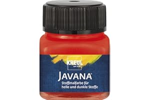 Kreul Javana 90963 - Pintura para telas claras y oscuras, cristal rojo, 20 ml, color brillante a base de agua, carácter pastoso, para sellar y estampar