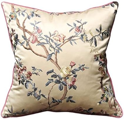 HAIYINGkaodian HAIYING Cushion Luxurious Palace Satin Jacquard Pillows, Sofa Cushions, Exquisite Embroidery Jacquard With Pillows Contains Pillow (Color : E)