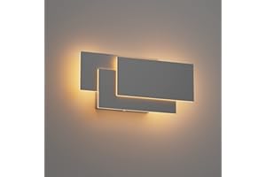 K-Bright - Lámpara LED de pared (24 W, IP20, para interiores, 220 V, luz blanca cálida, luz decorativa para dormitorio, salón, aluminio, carcasa gris oscuro