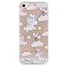 Produktbild KSHOP TPU Silikon Hülle für iphone SE/iphone 5 /iphone 5s Handyhülle Schale Etui Protective Case Cover dünn mit Drucken Muster - Das Einhorn Die wolken Der Regenbogen Ballon