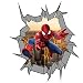 Marvel Disney various 3D Wall Crack 700mm Wall sticker Vinyl wall art for cars bikes caravans homes Customise4U™ (3d spiderman wall crack)