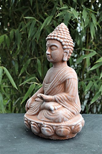 Steinfigur Buddha – Terrakotta, Figur, Statue, Deko, Garten-figur, Stein, Frostsicher - 3
