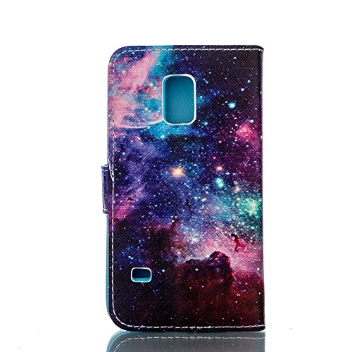 SKYXD für Samsung Galaxy S5 Mini Hülle Leder Fantasie Bunte Stern Muster Folio Klappbar Handy Tasche Schutzhülle [Magnet / Brieftasche Kartenfach / Standfunktion] Klapphülle mit [Handyanhänger + Eingabestift] Zubehör Set für Samsung Galaxy S5 Mini Case Bookstyle Flip Leather Cover With [Stylus and Dust Plug] - 3