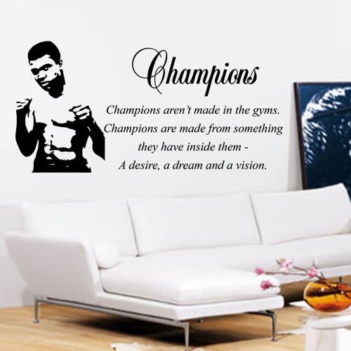 Muhammad Ali Wall Art Quote Sticker Decal - Champions Quote 60cm