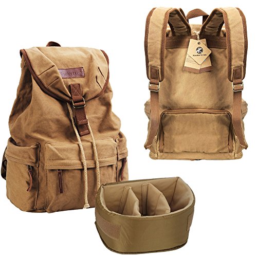 Koolertron - Etui Toile DSLR Camera SLR   paule Sac    dos sac de montagne Avec Rain Cover   tanche pour Sony Canon Nikon Olympus ont une position sp  ciale pour ordinateur portable et tablette