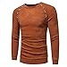 Produktbild SuperSU Herren Herbst Winter Hemd Einfarbig Slim Beiläufige Herbst Winter Langarmhemd T-Shirt Oberteil Männlich Sweatshirt Pullover Pulli mit Rundhalsausschnitt Men Blouse Sweat