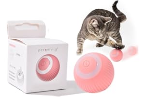 DU DU SILKLY DUDUsilkly toy balls for cat,gravity ball,Electric Cat Ball,Interactive Cat Toy with cable,for cat and dog (Pink)